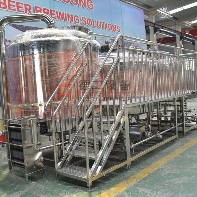 2000L Restaurant Gebrauchte Red Copper commercial 3 Schiffe Bier Sudhaus Brewing Zubehör zum Verkauf